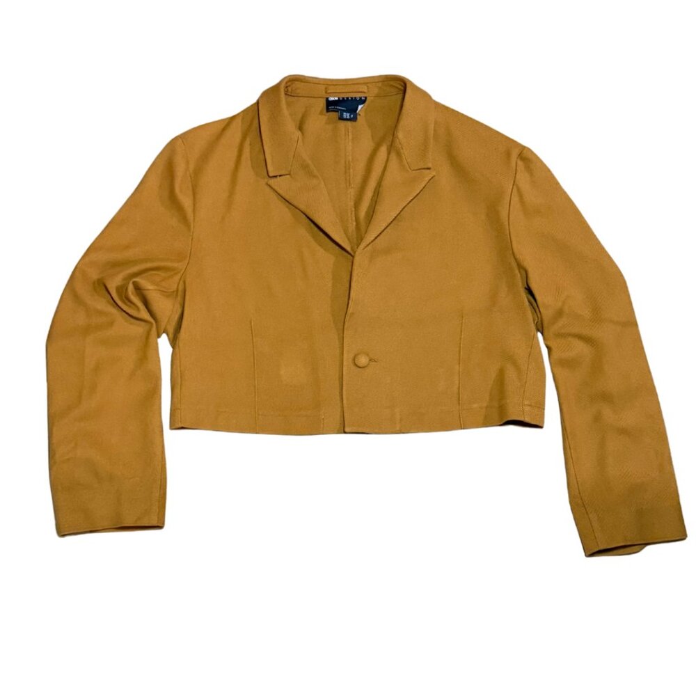 ASOS Design Cropped Lightweight Blazer Camel Brown Color Size 44 R